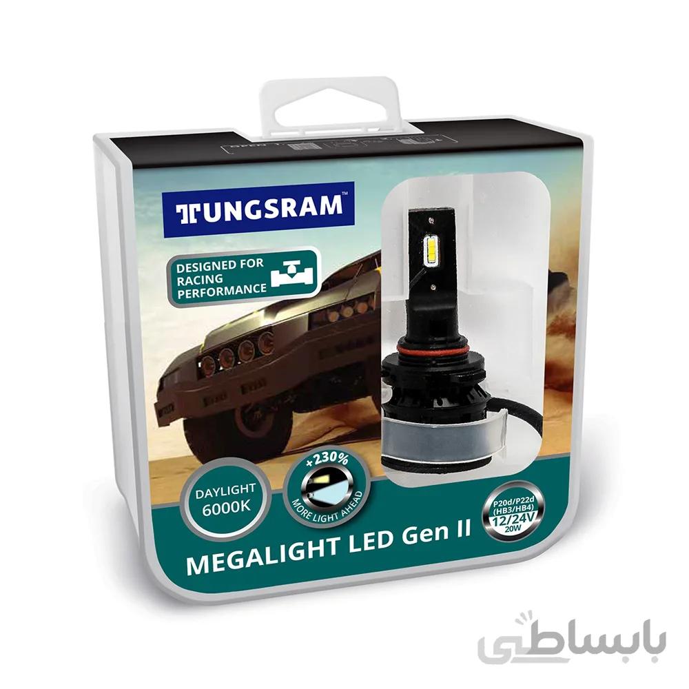 هدلایت LED پایه ۹۰۰۶ / HB4 مگالایت ۲۰ وات تانگسرام – TUNGSRAM