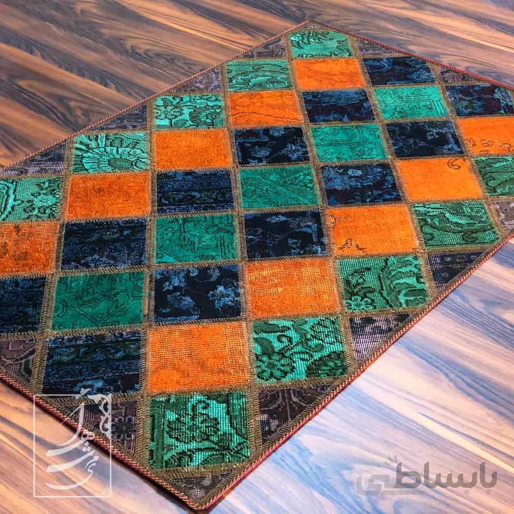 فرش چهل تکه دستباف 1 در 1/5 متری مدل ft-76 ا قیمت به شرط خرید تیمی