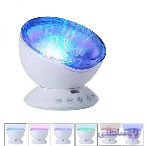 چراغ خواب کودک چرخشی و تایمر دار مدل موج دریا
