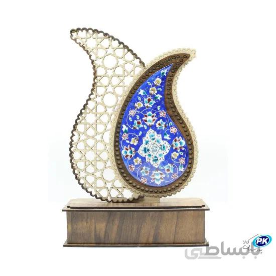 تندیس بته سرکج مشبک میناکاری