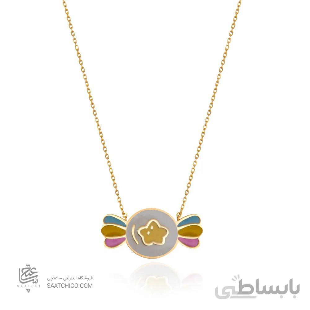 گردنبند طلا کودک طرح شکلات کد KN708