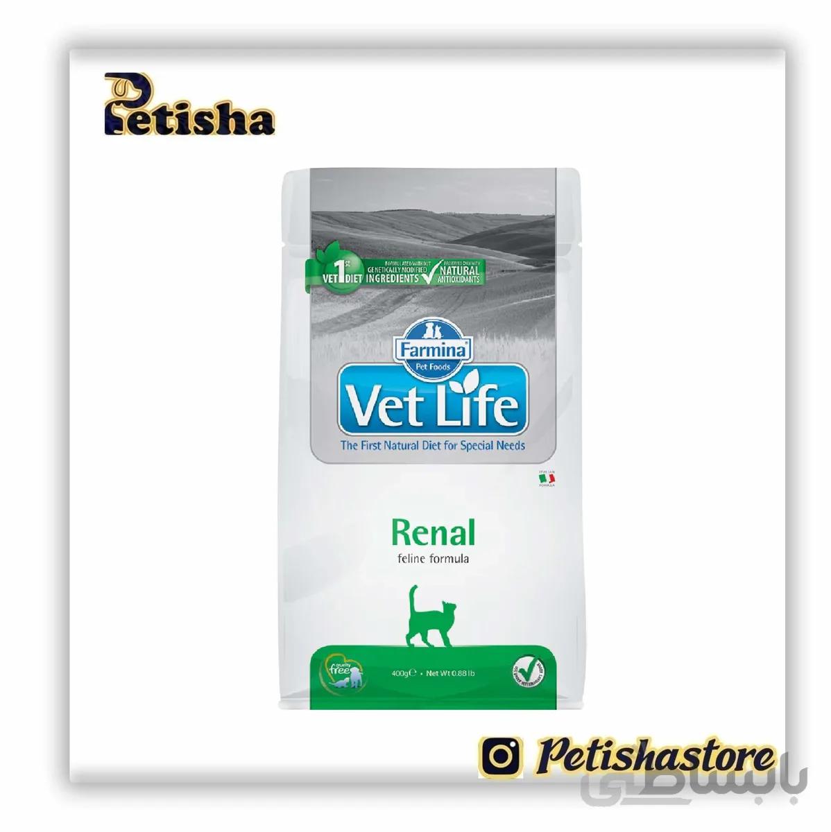غذای خشک گربه Vet Life مدل Renal وزن 2 کیلوگرم