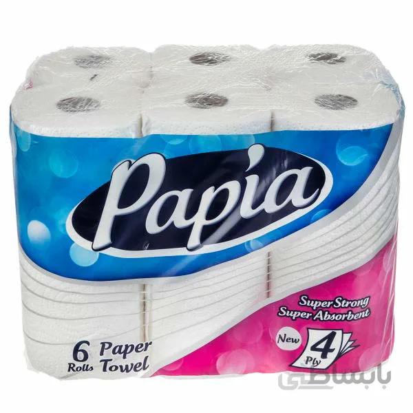 دستمال توالت 8 رول پاپیا در بسته 6 عددی ا papia delsi napkin 8twins