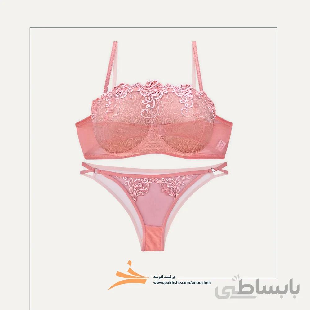 ست زیرکتی رویه بلند گلبهی برند نوشه پوش کد 70001
