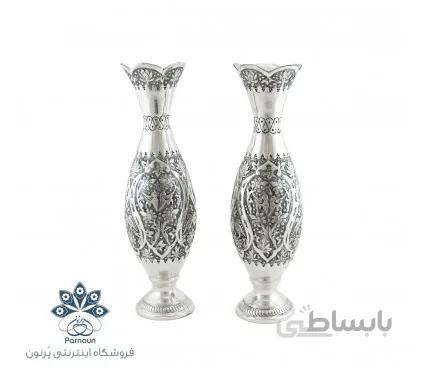 گلدان قلمزنی نقره نما طرح موشکی