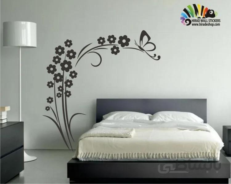استیکر و برچسب دیواری شاخه گل و پروانه کد h121