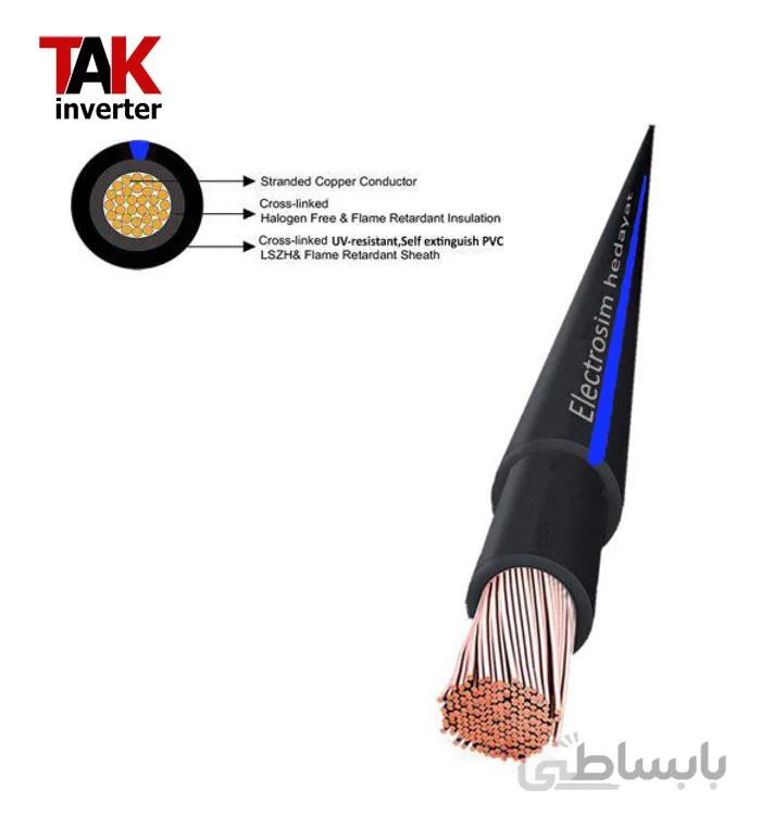 کابل سولار نمره 6 آبی 100 متری ا solar cable 6mm Blue-black 100M