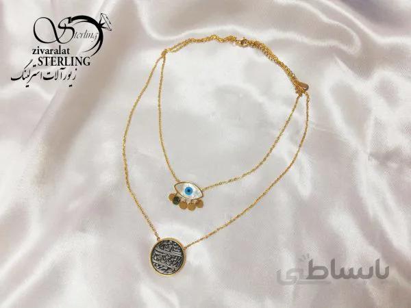 گردنبند استیل طرح چشم نظر