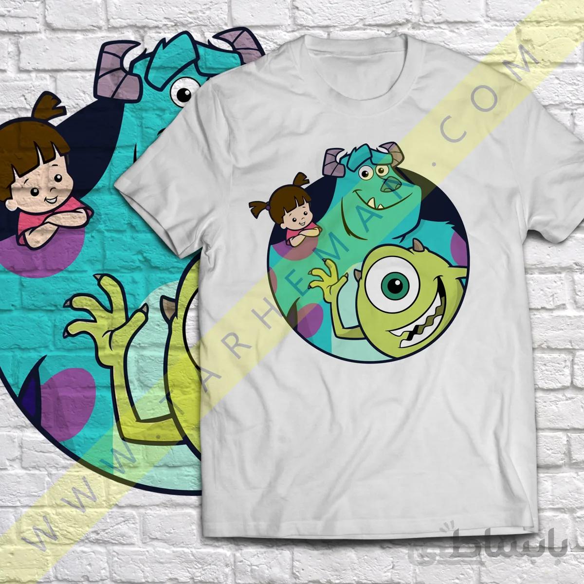 تیشرت با طرح زیبا از انیمیشن شرکت هیولا ها Monsters.Inc دانشگاه هیولا ها کارخانه هیولا ها
