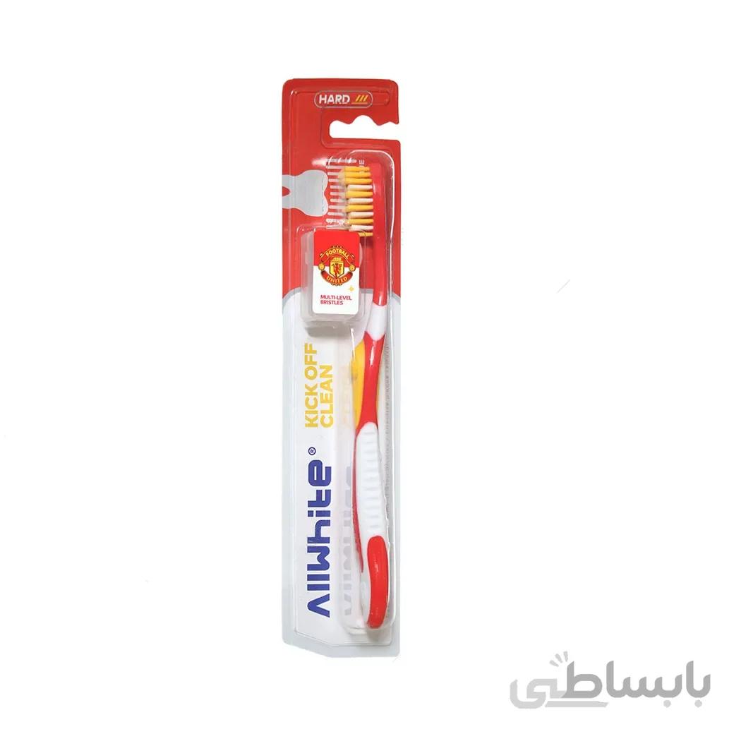 مسواک آل وایت مدل کیک آف کلین با برس سخت ا Allwhite Toothbrush Kick Off Clean Brush Hard