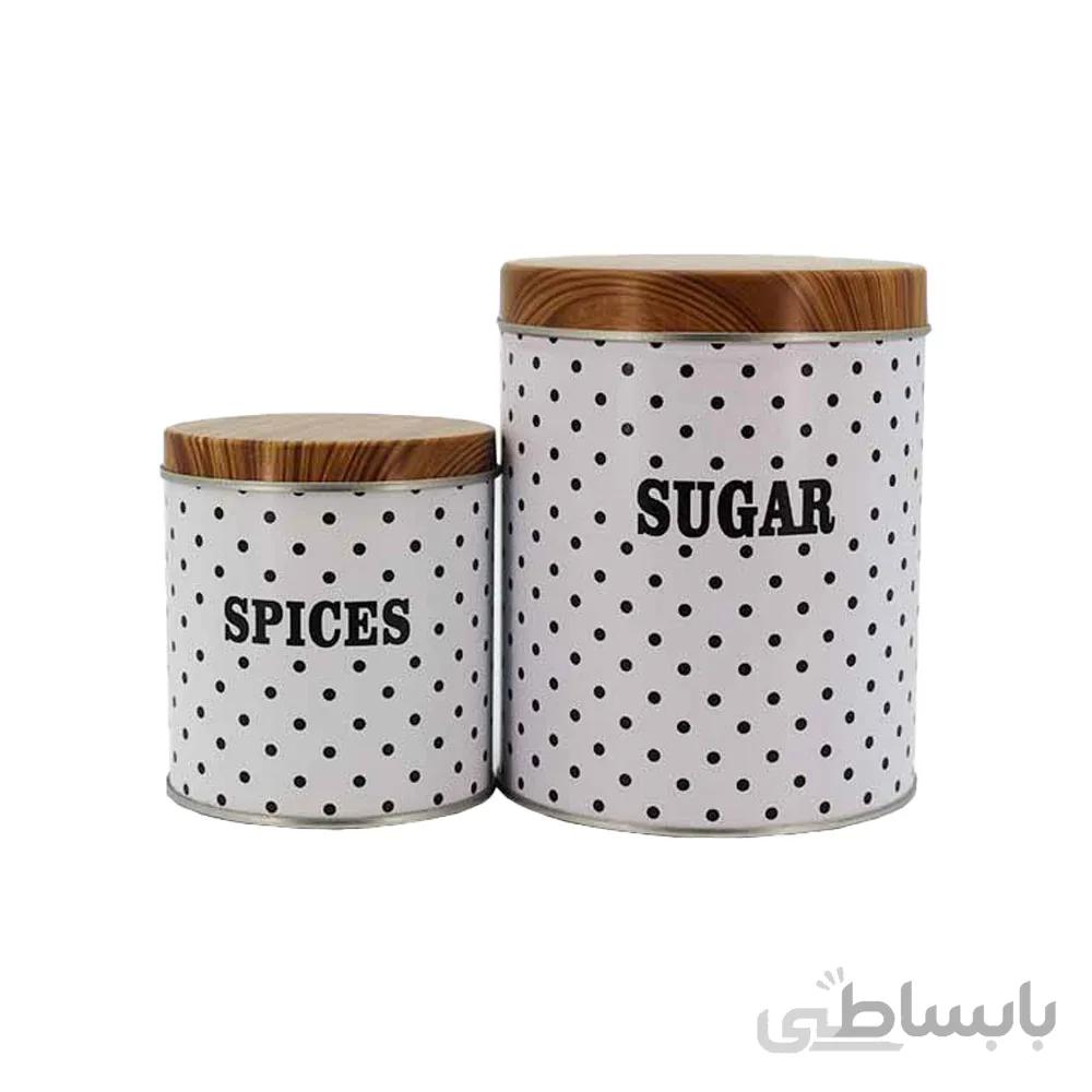ست جا ادویه استند دار 7 پارچه مدل خالدار کد 08