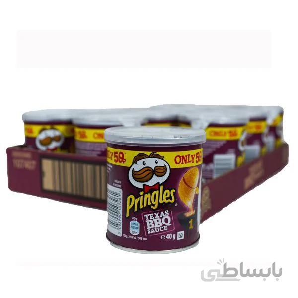 چیپس پرینگلز ۴۰ گرم باربیکیو با طعم کباب سابور باکس ۱۲ عددی – Pringles BBQ Flavored con sabor