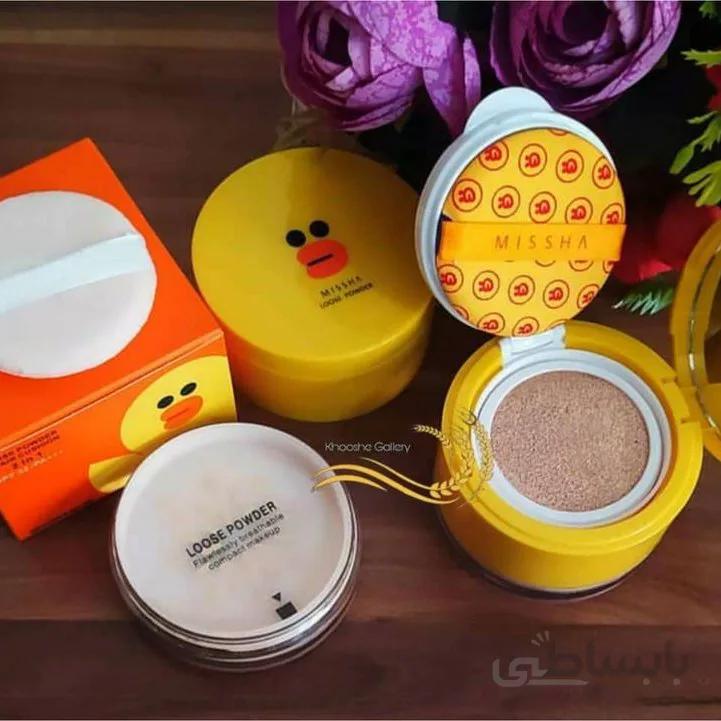 کوشن (پنکک مایع)و پودر فیکس دو طبقه میشا