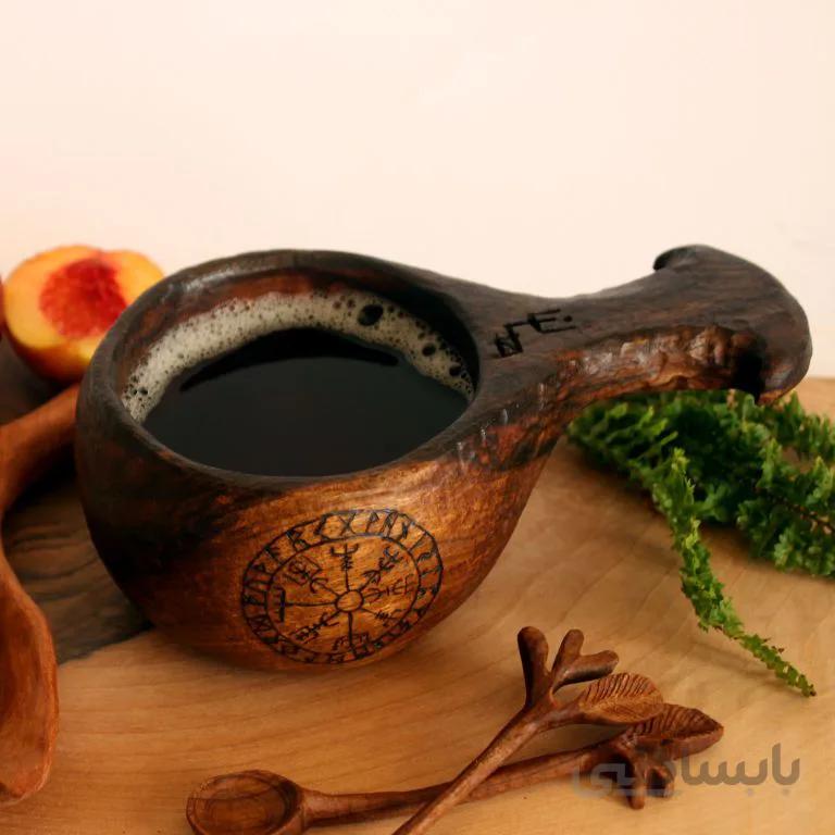 کوکسا دستساز چوبی طرح وایکینگ سوخته نگاری کد ۱۰۲۴۴۵