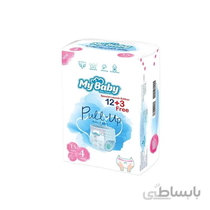 پوشک شورتی Pull Up سایز 4 مای بیبی - بسته 15 عددی ا My Baby Size 4 Pull Up Baby Diaper - Pack Of 15