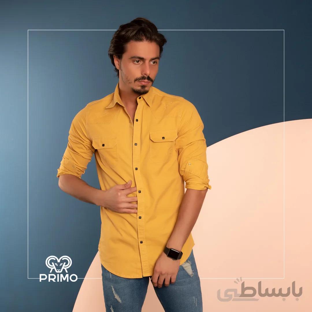 پیراهن کتان مردانه مدل آستین بلند ساده 236402