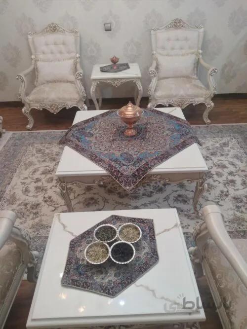 رومیزی 3 تیکه ترمه خاتون یزد(مربع)