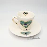 فنجان نعلبکی قهوه خوری با لاستر طلا کد ۰۵