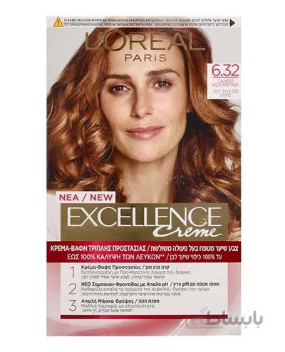 کیت رنگ مو اکسلانس لورآل شماره ۶٫۳۲ / Loreal Excellence Cream Hair Color