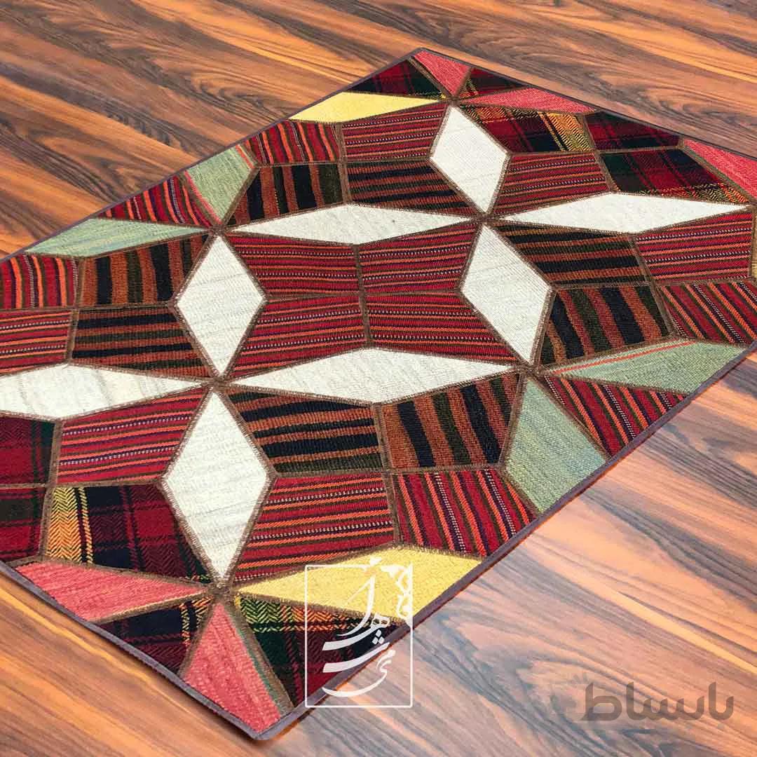 گلیم چهل تکه دستباف 1 در 1/5 متری مدل gt-61 ا قیمت به شرط خرید تیمی