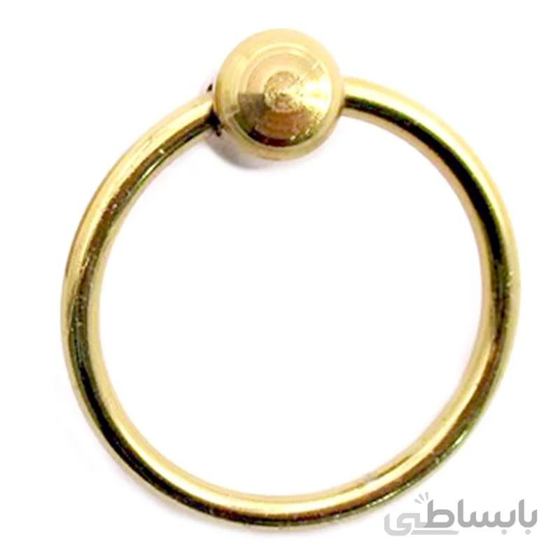 دستگیره آنتیک تک پیچ حلقه‌ای طلایی 6.5 سانتی‌متر