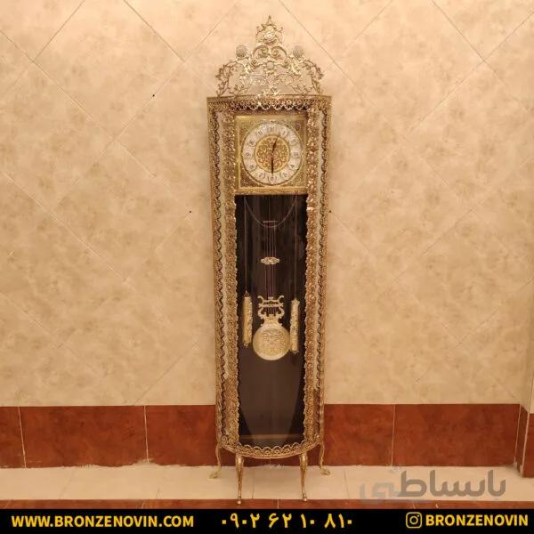 ساعت ایستاده برنزی طرح گل رز برجسته کد ۳۰۱