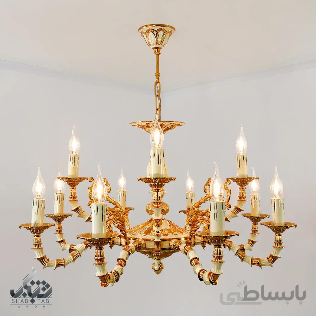 لوستر دوازده شعله ترکیبی نورسازان مدل آرشام کد 727