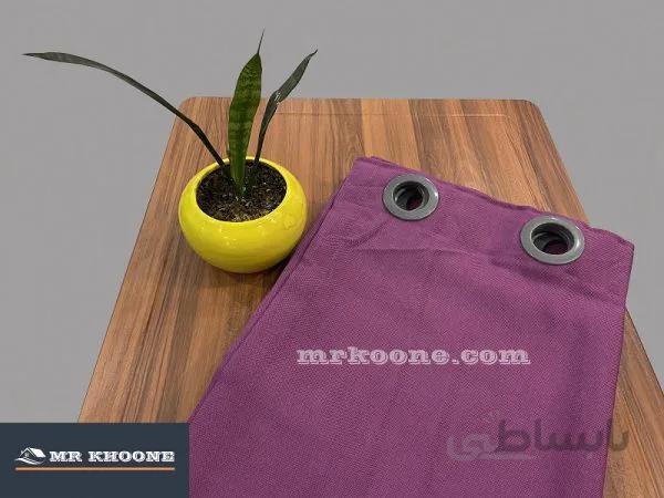 پرده آماده کتان گارنت بنفش