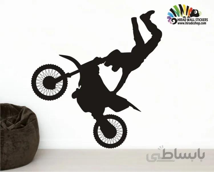 استیکر و برچسب دیواری موتور سوار motor wall stickers کد h237