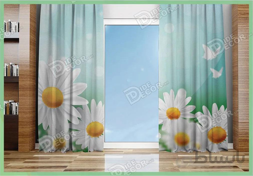 پرده پانچ گل دار کد M-06