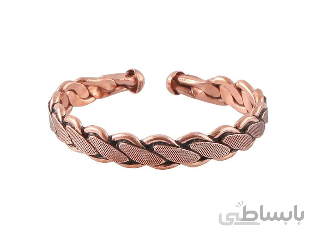 دستبند مسی نقش دار