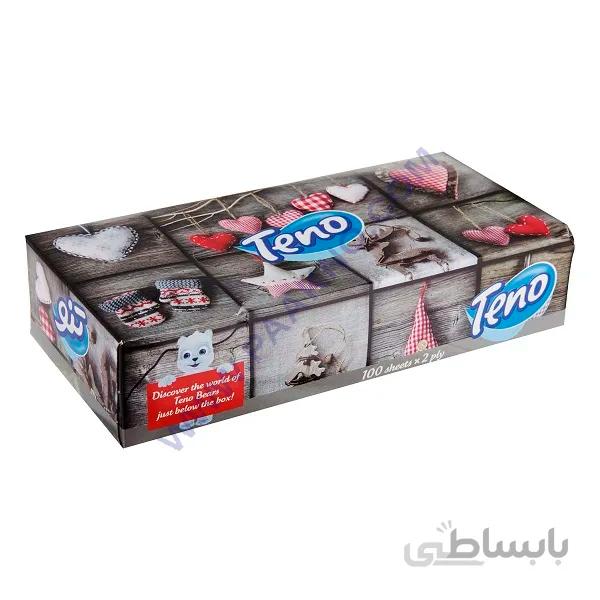 دستمال كاغذی جعبه ای تنو 200 برگ (100 برگ دولا) بسته 48 عددی