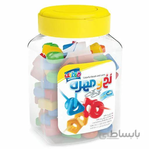 بازی فکری نخ و مهره رنگی رنگی 100 تایی