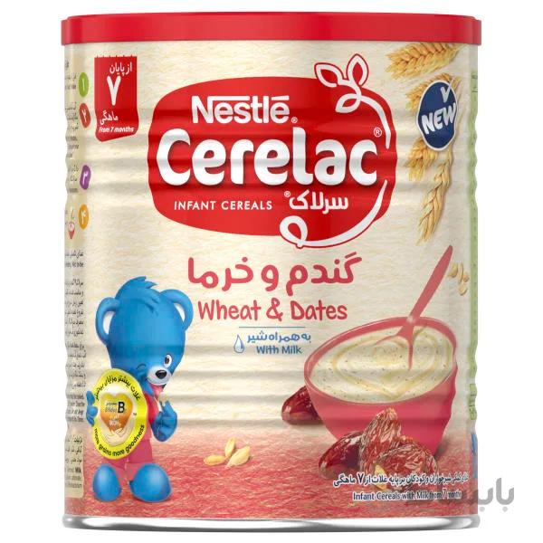 پودر سرلاک گندم و خرما به همراه شیر نستله | ۴۰۰ گرم | از پایان ۷ ماهگی ا Cerelac Wheat And Date-400g