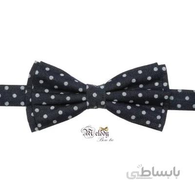 پاپیون سری مندو - مردانه (لی طرح خالدار سفید)
