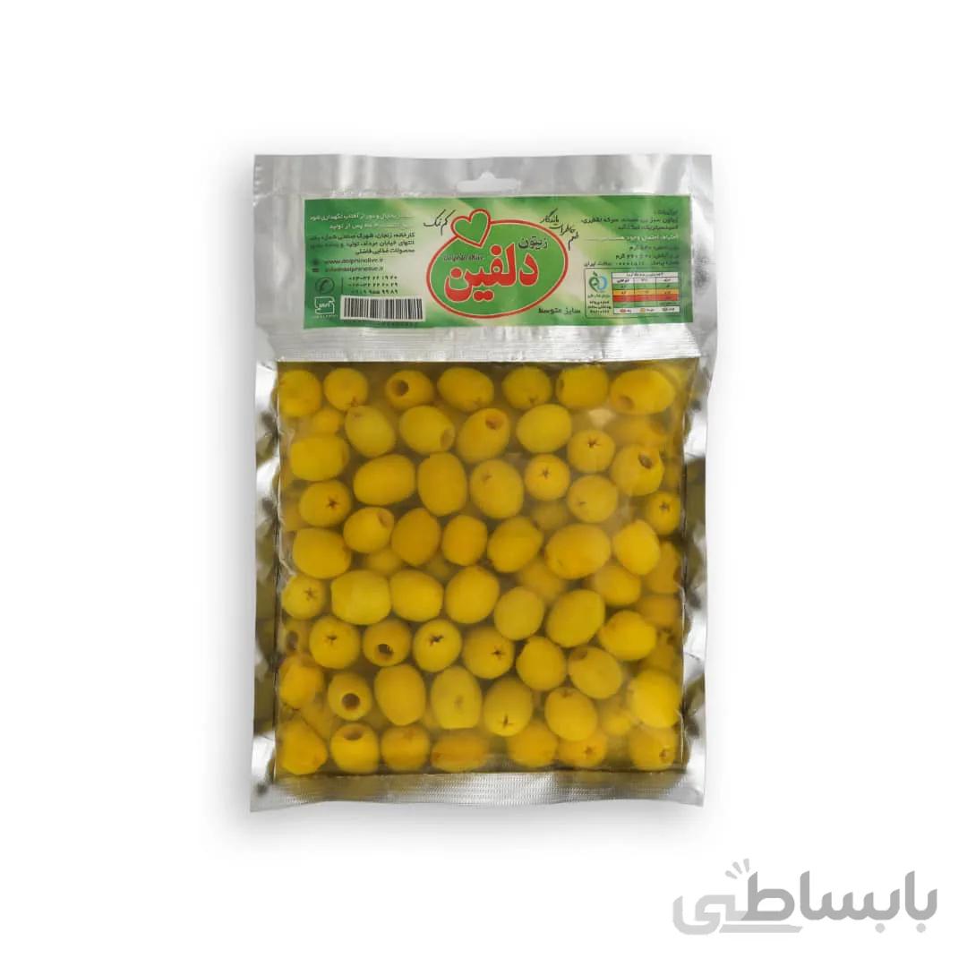 زیتون بی هسته ۵۴۰گرمی دلفین سایز متوسط باطعم سبزیجات – ۲۰عددی