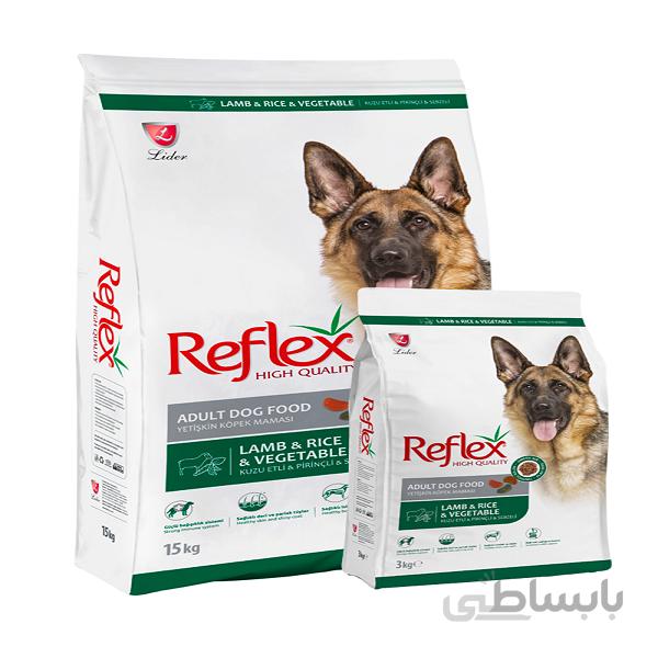 غذای خشک سگ رفلکس با طعم گوشت بره،برنج و سبزیجات _ Reflex
