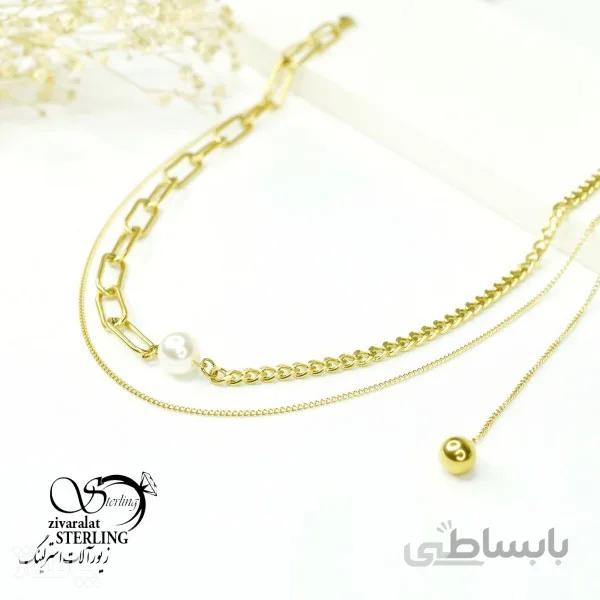 گردنبند استیل زنانه کد 6024 کد 703639