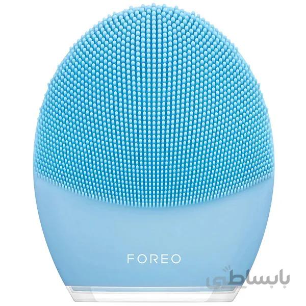 فیس براش فورئو FOREO مدل لونا LUNA 3 | پاکسازی صورت با فناوری T-SONIC، ضد چروک، رنگ آبی ا FOREO LUNA 3 Sonic Smart Silicone Electric Facial Cleansing Blue Brush for Combination Skin