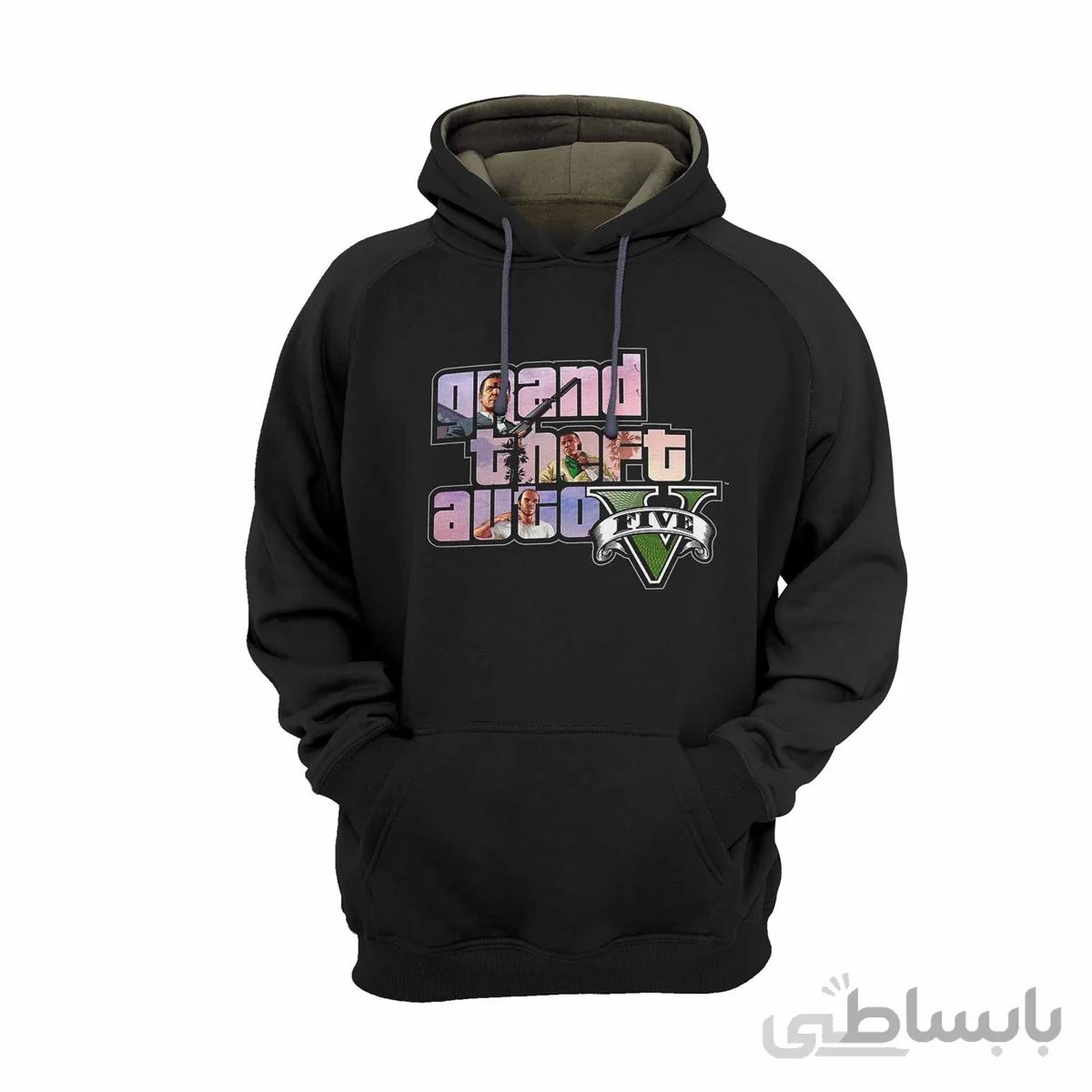 هودی مشکی طرح بازی جی تی ای وی GTA V