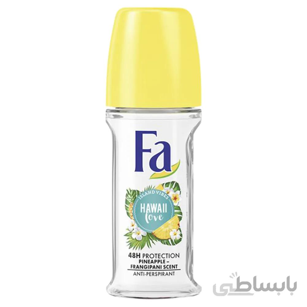 رول ضد تعریق زنانه فا مدل Hawaii حجم 50 میل ا Fa Hawaii Roll-On Deodorant For Women 50ml