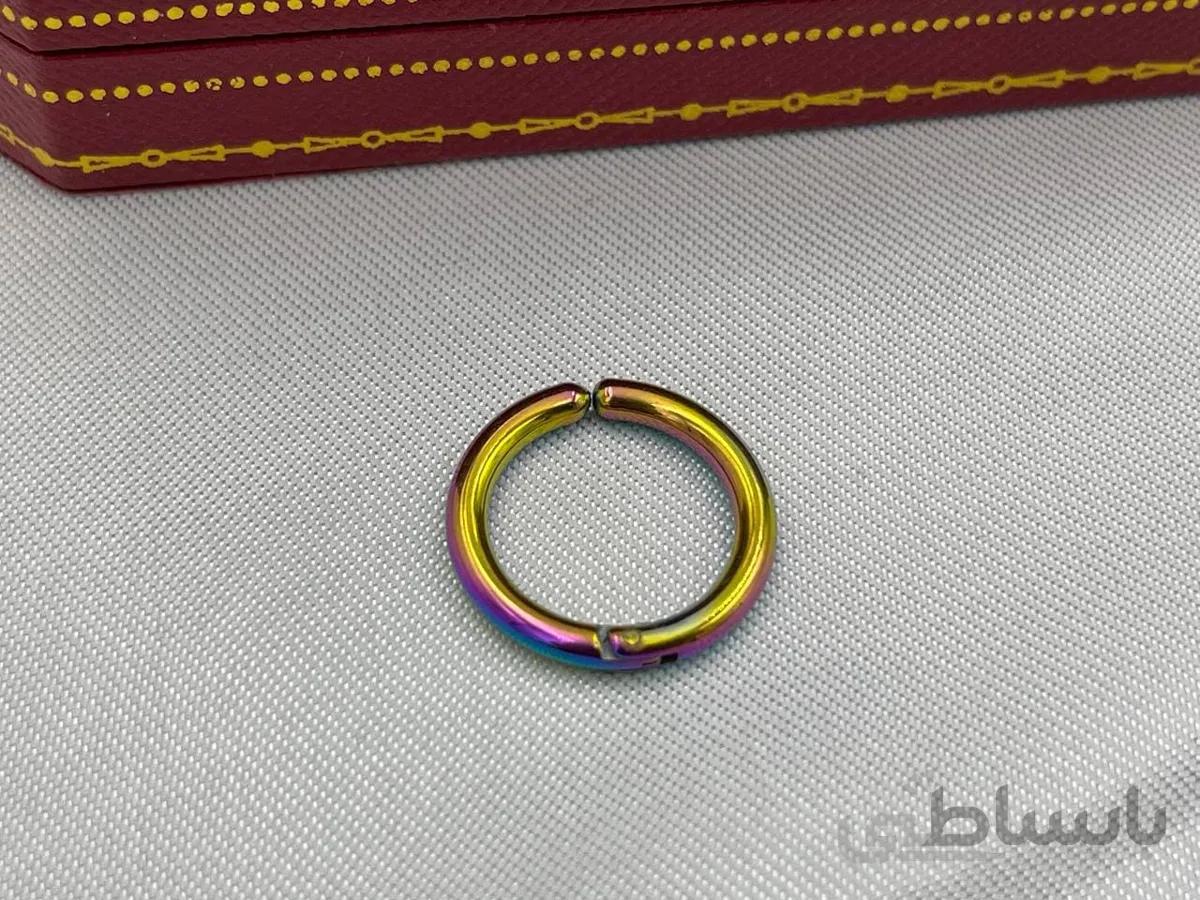 پیرسینگ گوش هفت رنگ حلقه ای فیک