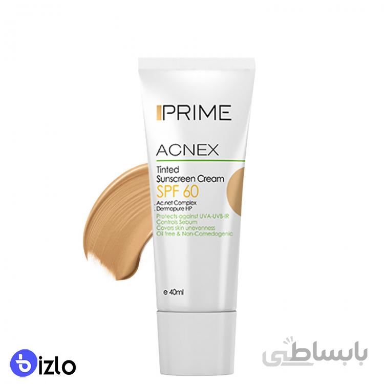 کرم ضد آفتاب رنگی SPF60 مناسب پوست چرب پریم 40 میل