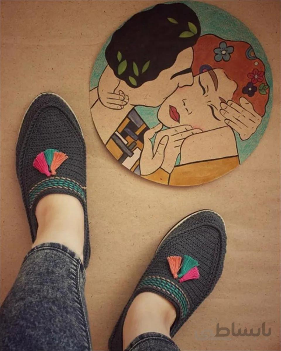 گیوه دست دوز گلدوزی شده کد 13 ا Handmade embroidery sneaker code 13