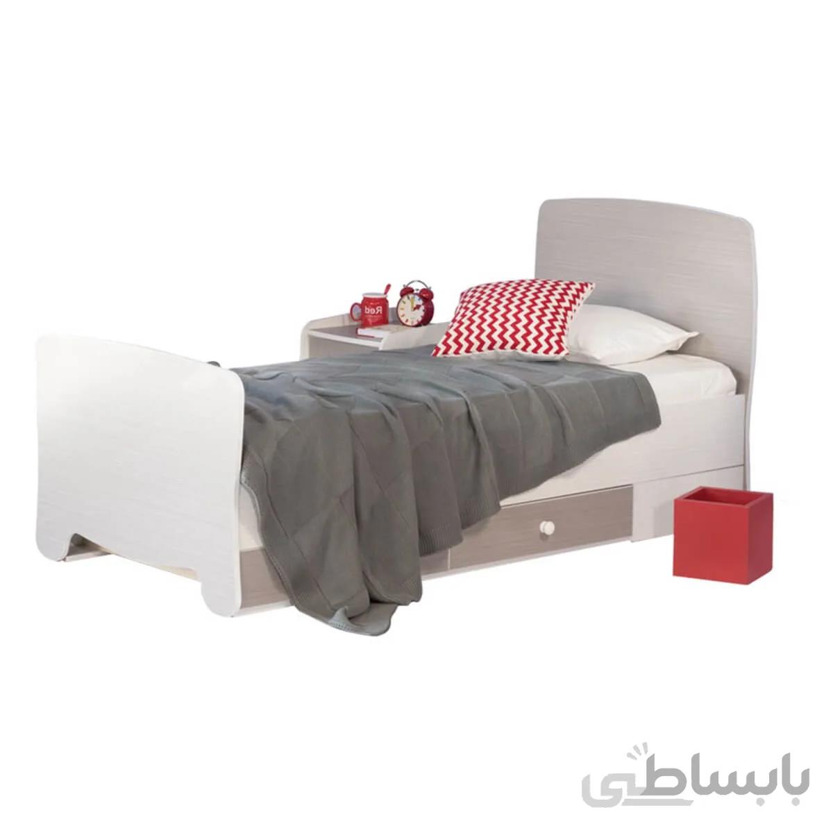 تخت یک نفره نوجوان دو کشو ساینا