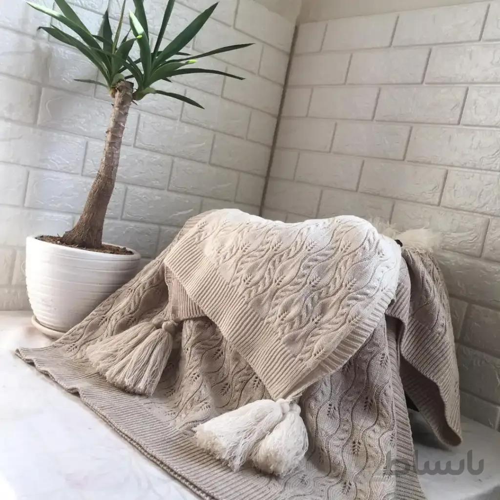 شال مبل کرم شیری طرح گندم