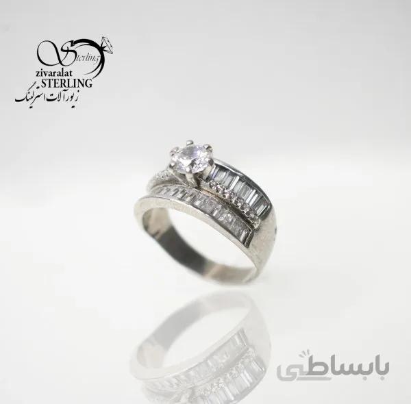انگشتر نقره تک نگین زنانه