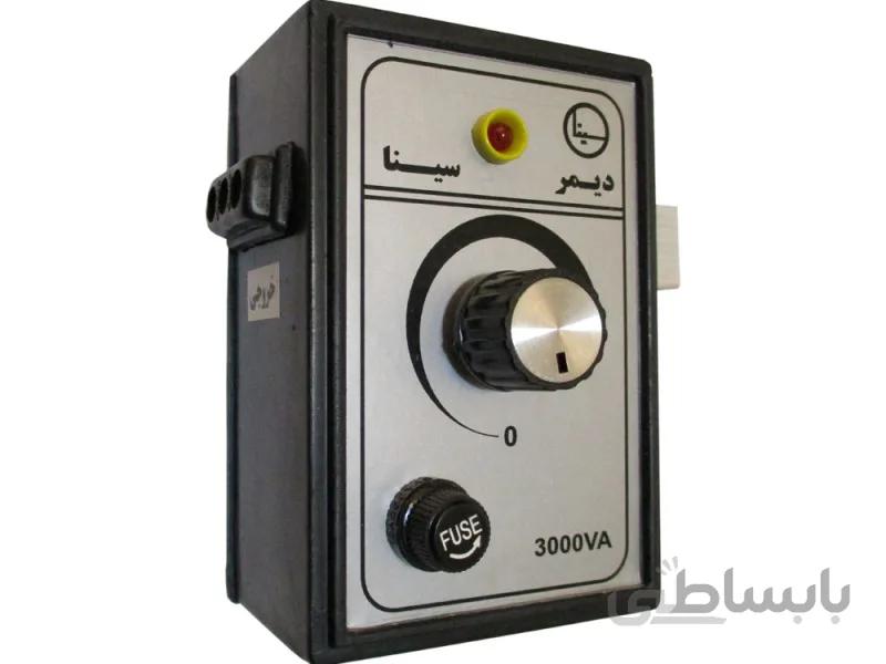 دیمر صنعتی تک فاز 3000VA سینا ا دیمر صنعتی تک فاز 3000 ولت آمپر سینا ، دارای فیوز محافظ و چراغ LED نشان دهنده