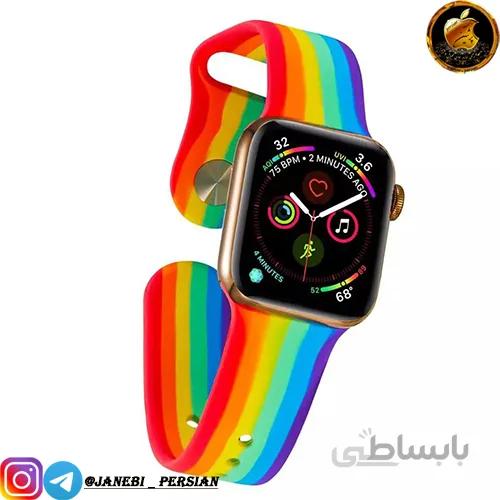 بند سیلیکونی رنگین کمانی برای اپل واچ 38/40MM