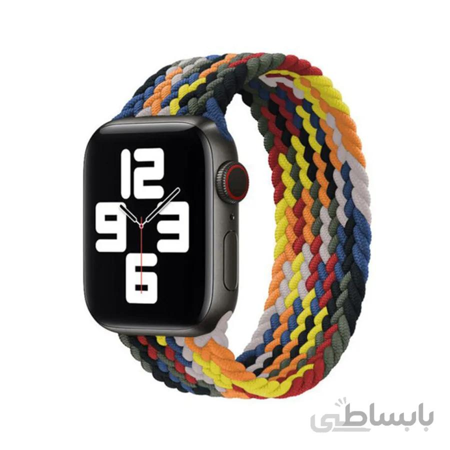 بند بافت چند رنگ اپل واچ مدل سولو لوپ - Apple Watch Rainbow Braided Solo Loop Strap